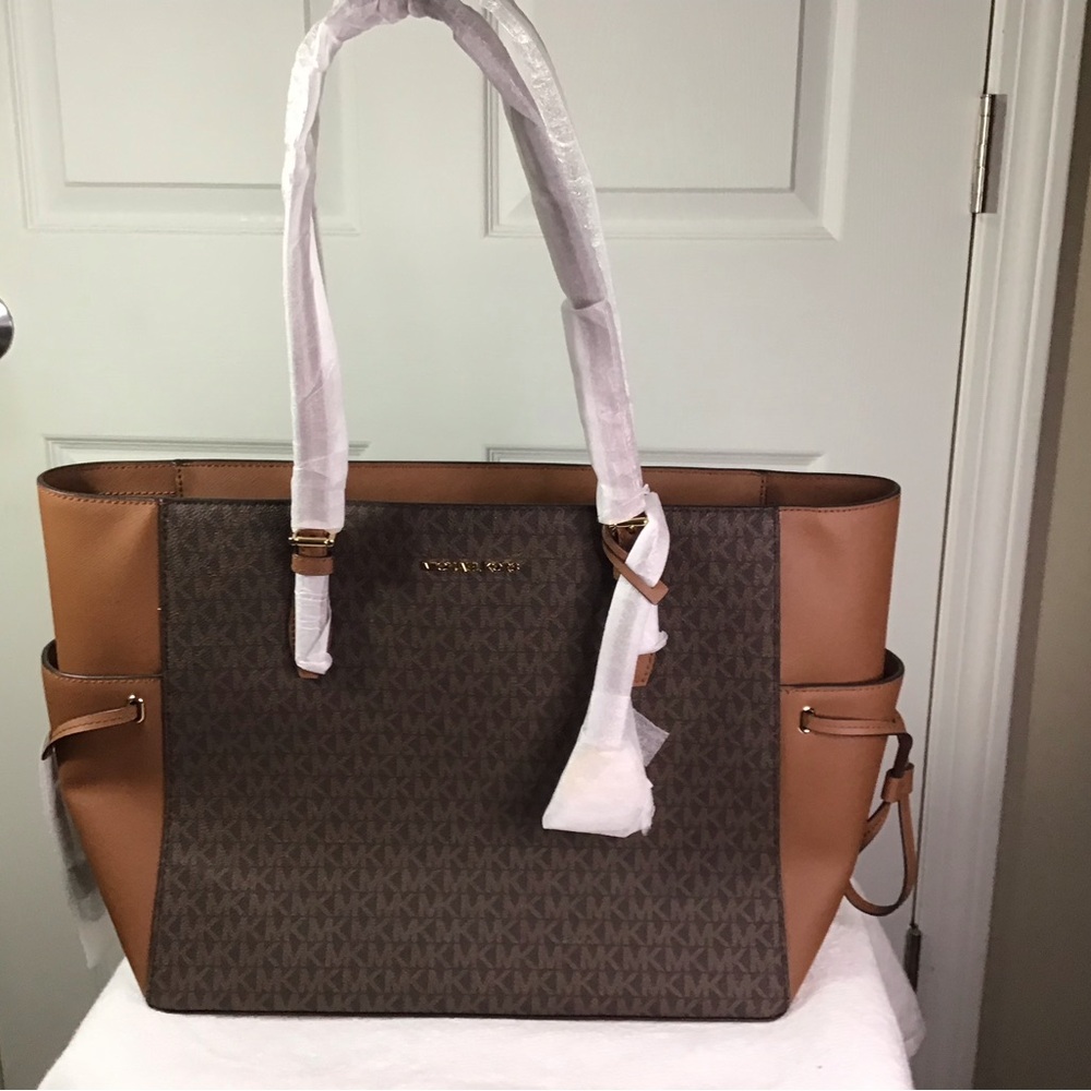 Michael Kors Brown and Tan Signature Tote